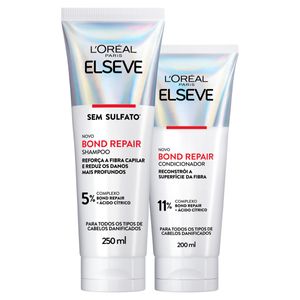 Kit Shampoo e Condicionador Elseve Bond Grátis Sachê Conjunto 450ml