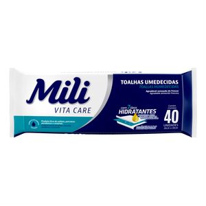 Toalha Umedecida Mili Vita PE  40UN