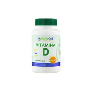 Suplemento Alimentar Vitamina D 2000UI Zero Lactose Zero Açúcar MacroCell Frasco 60 Cápsulas
