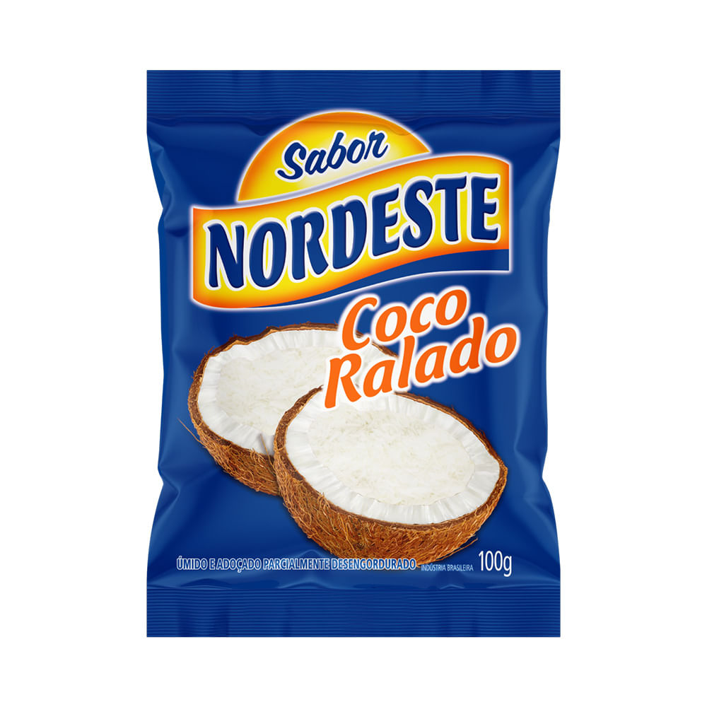 Coco Ralado Úmido e Adoçado 100g - Sabor Nordeste