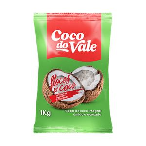 Coco Ralado Úmido Adoçado em Flocos Coco do Vale Pacote 1kg