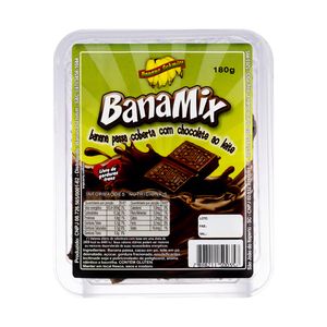 Banana-Passa Cobertura Chocolate ao Leite Schmitt Bandeja 180g