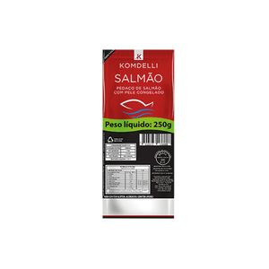 Filé de Salmão Congelado em Pedaços Komdelli Bandeja 250g