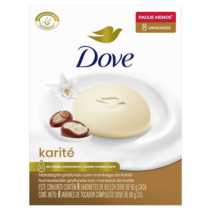 Pack Sabonete Barra Karité Dove Envoltório 8 Unidades 90g Cada Leve Mais Pague Menos