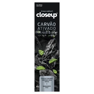 Gel Dental Close Up Carvão Ativado Branco Radiante Tubo 60gr