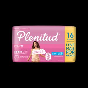 Roupa Íntima Descartável Plenitud Femme G/XG Pacote 16 Unidades Leve Mais Pague Menos