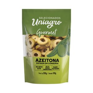 Azeitona Verde em Conserva Fatiada Uniagro Gourmet Sachê 100g