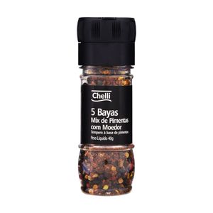 Mix de Pimenta com Moedor 5 Bayas Chelli Frasco 40g