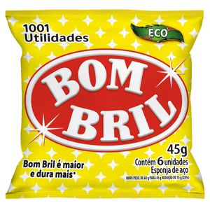 Esponja Aço Bombril Eco 45g 6 Unidades