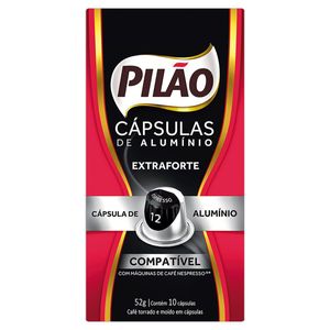 Café em Cápsula Torrado e Moído Espresso Extraforte Pilão Caixa 52g 10 Unidades