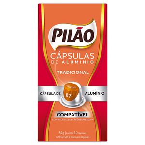 Café em Cápsula Torrado e Moído Espresso Tradicional Pilão Caixa 52g 10 Unidades