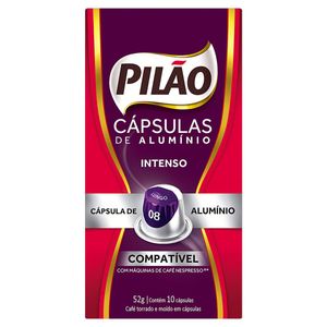 Café em Cápsula Torrado e Moído Lungo Intenso Pilão Caixa 52g 10 Unidades