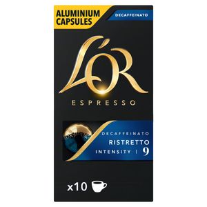 Café em Cápsula Torrado e Moído Ristretto Espresso Descafeinado L´or Caixa 52g 10 Unidades