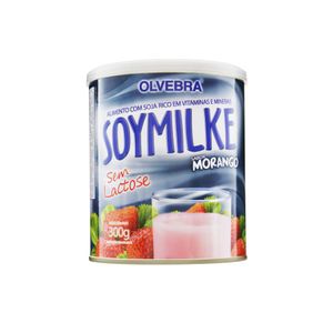 Alimento à Base de Soja Pó Morango Zero Lactose Soymilke Lata 300g