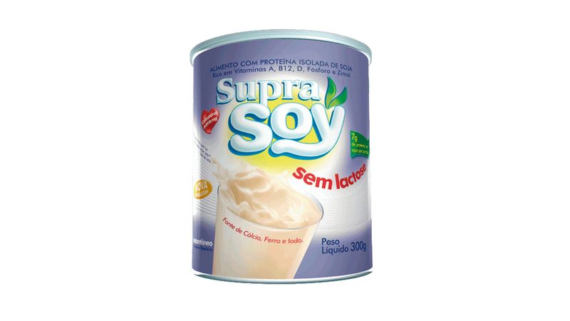 Alimento à Base de Soja Pó Original Zero Lactose Supra Soy Lata