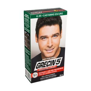 Shampoo Color Tonalizante H-45 Castanho Escuro Grecin 5 Just for Men Caixa 60ml