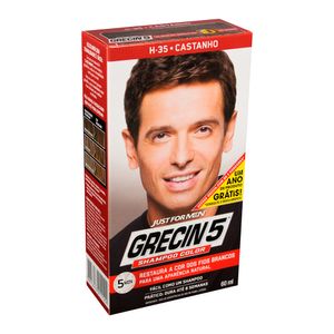 Shampoo Color Tonalizante H-35 Castanho Grecin 5 Just for Men Caixa 60ml