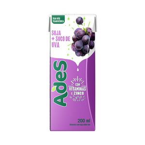 Bebida à Base de Soja Uva Ades Caixa 200ml