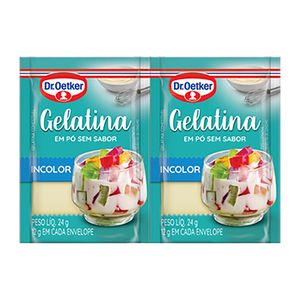 Gelatina Pó sem Sabor Dr. Oetker Pacote 24g 2 Unidades