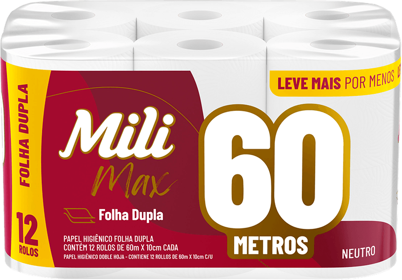 Papel-Higienico-Mili-60-Metros-Folha-Dupla-Pacote-com-12un