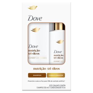 Kit Shampoo 350ml + Condicionador 175ml Dove Nutrição + Tri-Óleos
