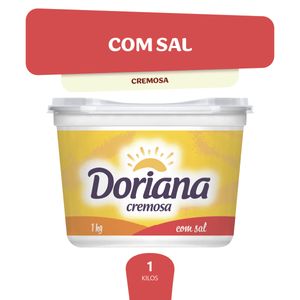 Margarina Cremosa com Sal Doriana Pote 1kg Embalagem Econômica