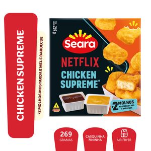 Empanado de Frango Seara Netflix Chicken Supreme Com 2 Molhos Caixa 220g 10 Unidades