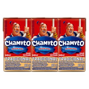 Pack Leite Fermentado Desnatado Tradicional Chamyto Caixa 6 Unidades 80g Cada