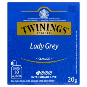 Chá Lady Grey Twinings Classics Caixa 20g 10 Unidades