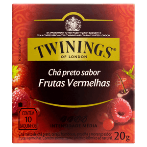 Chá Preto Frutas Vermelhas Twinings Caixa 20g 10 Unidades