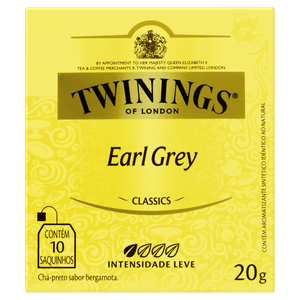 Chá Preto Earl Grey Twinings Classics Caixa 20g 10 Unidades