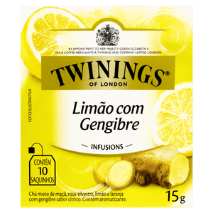 Chá Limão com Gengibre Twinings Infusions Caixa 15g 10 Unidades