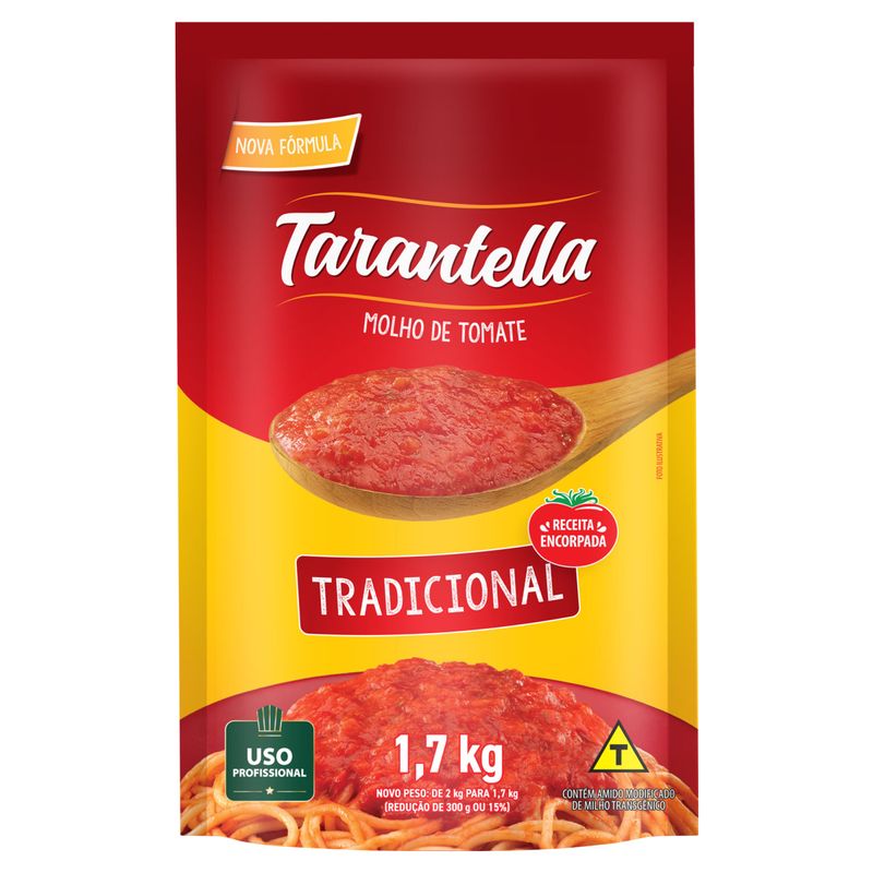 Molho de Tomate Tradicional Tarantella Sachê 1,7kg