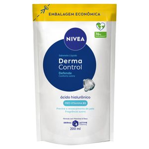 Sabonete Líquido Suave Nivea Derma Control Defende Sachê 200ml Embalagem Econômica Refil