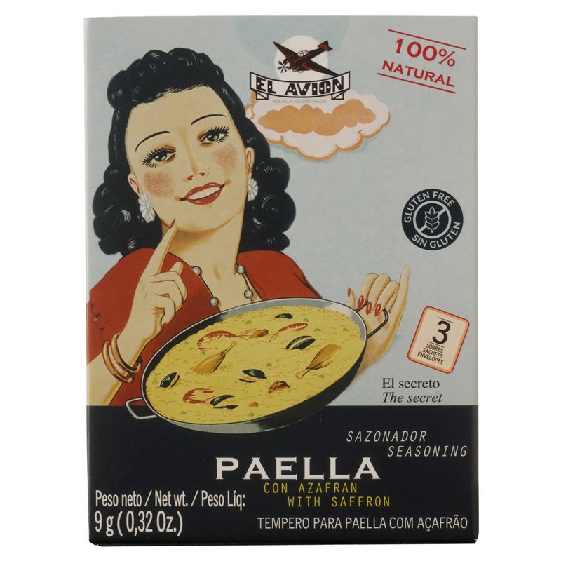 Tempero-para-Paella-com-Acafrao-El-Avion-Caixa-9g-3-Envelopes