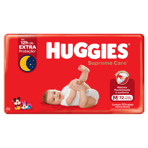 Fralda Descartável Infantil Huggies Supreme Care M Pacote 72 Unidades