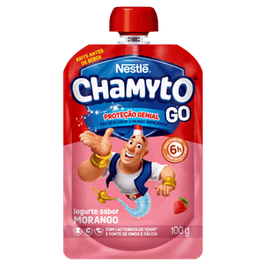 Iogurte Parcialmente Desnatado Morango Chamyto Go Squeeze 100g