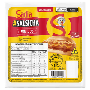 Salsicha Hot-Dog Sadia 500g 10 Unidades