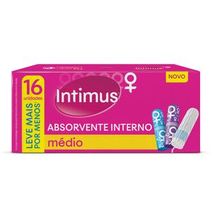 Absorvente Interno Intimus Médio Caixa Leve 16 Pague 15 Unidades