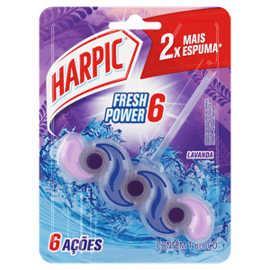 Detergente Sanitário Bloco Lavanda Harpic Fresh Power 6