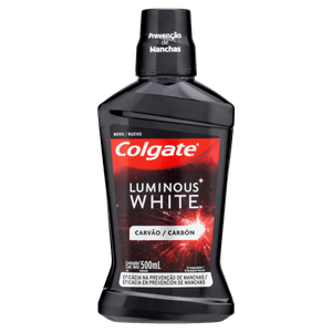 Enxaguante Bucal Carvão Zero Álcool Colgate Luminous White Frasco 500ml