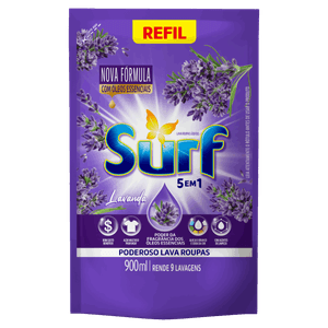 Lava-Roupas Líquido Lavanda Surf Sachê 900ml Refil