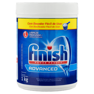 Detergente Pó para Máquina de Lavar Louças Finish Power Powder Advanced Pote 1kg