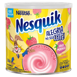 Pó para Preparo de Bebida Morango Nesquik Lata 380g