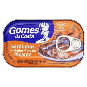 Sardinha ao Molho de Tomate Picante Gomes da Costa Lata 75g