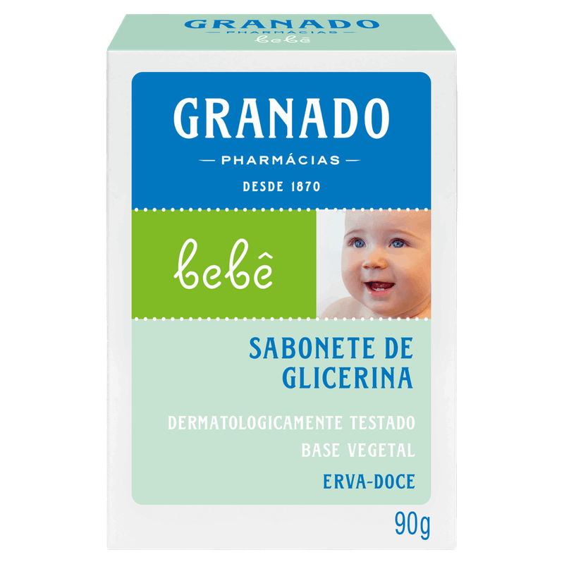 Sabonete-Barra-de-Glicerina-Erva-Doce-Granado-Bebe-Caixa-90g