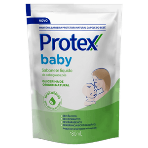 Sabonete Líquido de Glicerina da Cabeça aos Pés Protex Baby Sachê 180ml