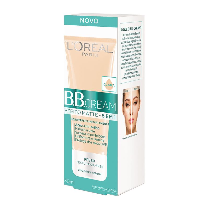 BB-Cream-Efeito-Matte-FPS-50-Clara-L-oreal-Paris-Caixa-30ml