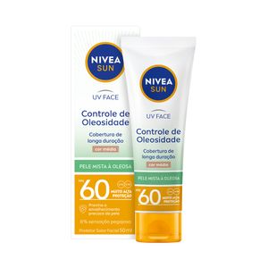 Protetor Solar Facial Controle de Oleosidade com Cor Média FPS 60 Nivea Sun Beauty Expert Caixa 50g