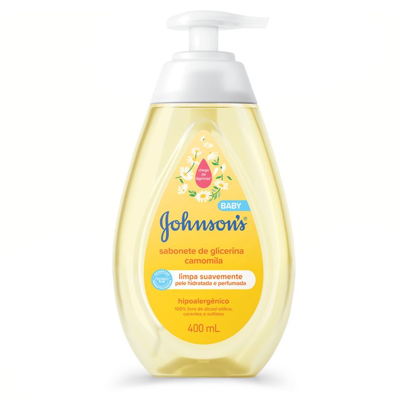 Sabonete Líquido de Glicerina da Cabeça aos Pés Camomila Johnson's Baby Frasco 400ml Pump